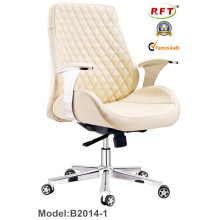 Chinese Wood Hotel Mobília Leather Arm Office Boss Chair (B2014-1)
